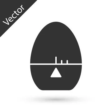 Grey Kitchen timer icon isolated on white background. Egg timer. Cooking utensil 스톡 일러스트