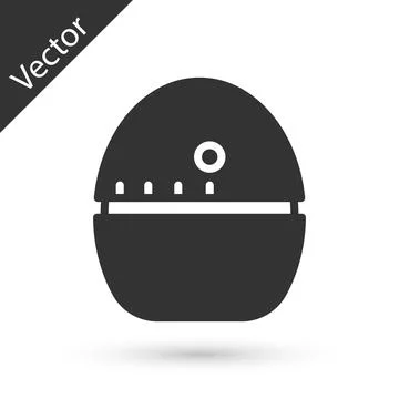 Grey Kitchen timer icon isolated on white background. Egg timer. Cooking utensil Illustrazione stock