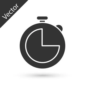 Grey Kitchen timer icon isolated on white background. Cooking utensil. Vector Illustrazione stock