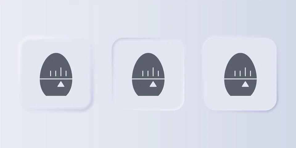 Grey Kitchen timer icon isolated on grey background. Egg timer. Cooking ute.. Stock Illustration
