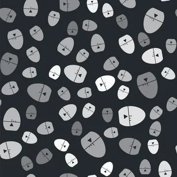 Grey Kitchen timer icon isolated seamless pattern on black background. Egg ti Stock Illustration