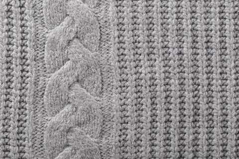 Grey knitted texture Stock Photos
