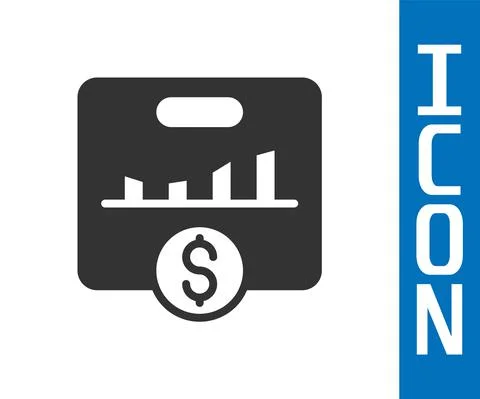 Grey KPI - Key performance indicator icon isolated on white background. Vector Stock Illustration