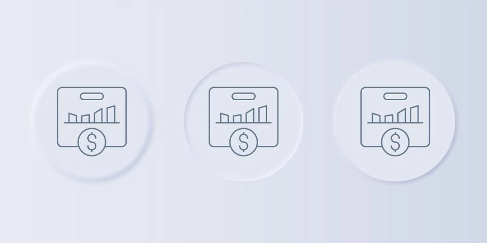 Grey KPI - Key performance indicator icon isolated on grey background. Set .. Stock Illustration