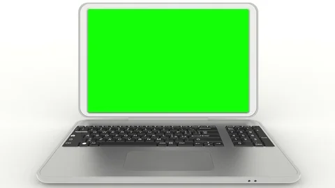 Grey laptop.Opening and closing - 3D illustration - Videos -  Chroma key Stock Footage 108713697