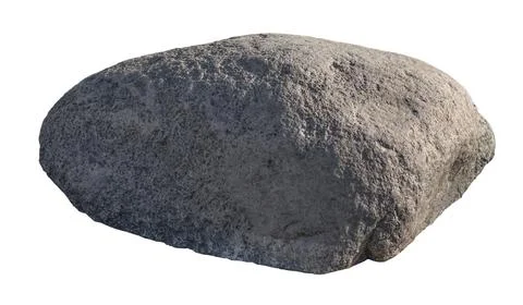 Grey large stone boulder isolated on white Stock Photos