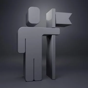 Grey Leader of a team of executives icon isolated on grey background. Minim.. Stock Illustration