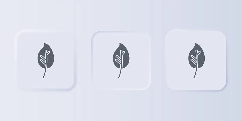 Grey Leaf icon isolated on grey background. Leaves sign. Fresh natural prod.. イラスト素材