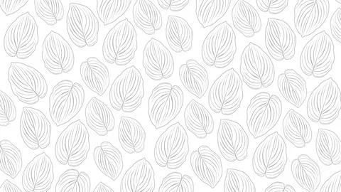 Grey leafs pattern on white background Stock Illustration
