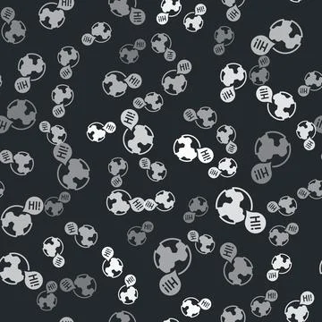 Grey Learning foreign languages icon isolated seamless pattern on black bac.. 库存插图