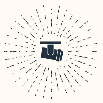 Grey Led track lights and lamps with spotlights icon isolated on beige back.. Stock Illustration