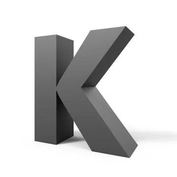 Grey letter K Stock Illustration