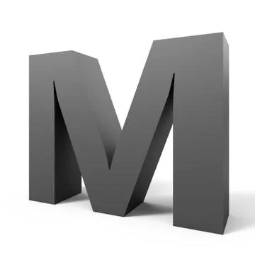 Grey letter M Stock Illustration