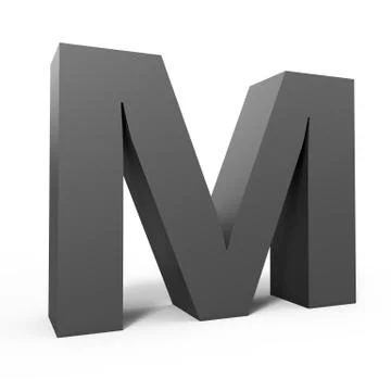 Grey letter M Stock Illustration