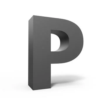 Grey letter P Stock Illustration