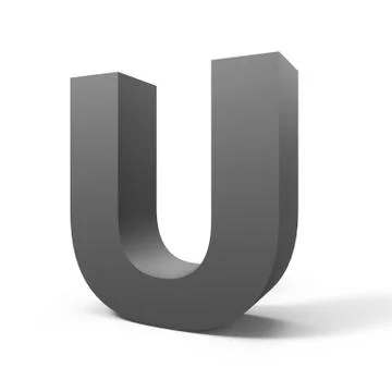Grey letter U Stock Illustration