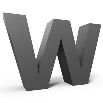 Grey letter W Stock Illustration