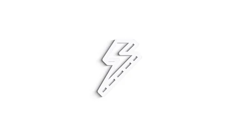 Grey Light bolt line icon on white background. Front view. 4K Video motion Stock Footage 151588798
