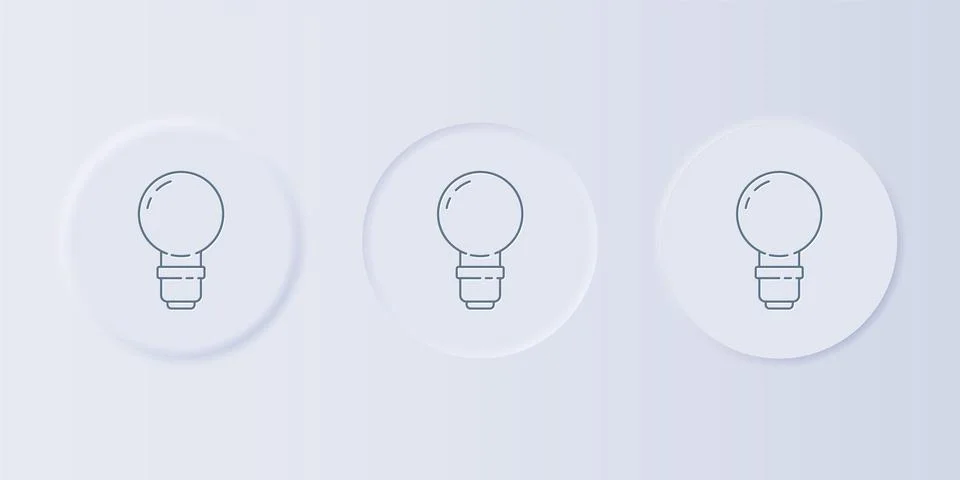 Grey Light bulb with concept of idea icon isolated on grey background. Ener.. Stock Illustration