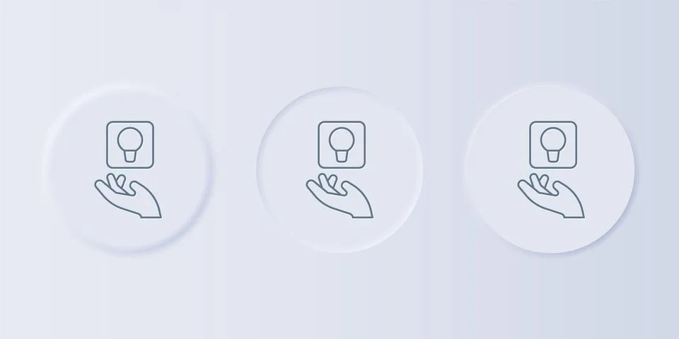Grey Light bulb with concept of idea icon isolated on grey background. Ener.. Stock Illustration