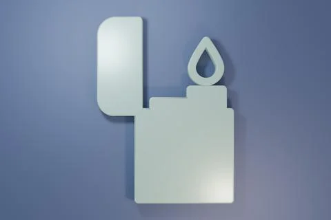 Grey Lighter icon isolated on purple-blue background. Minimalism concept. 3.. Stock Illustration