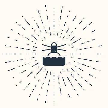 Grey Lighthouse icon isolated on beige background. Abstract circle random d.. Stock Illustration