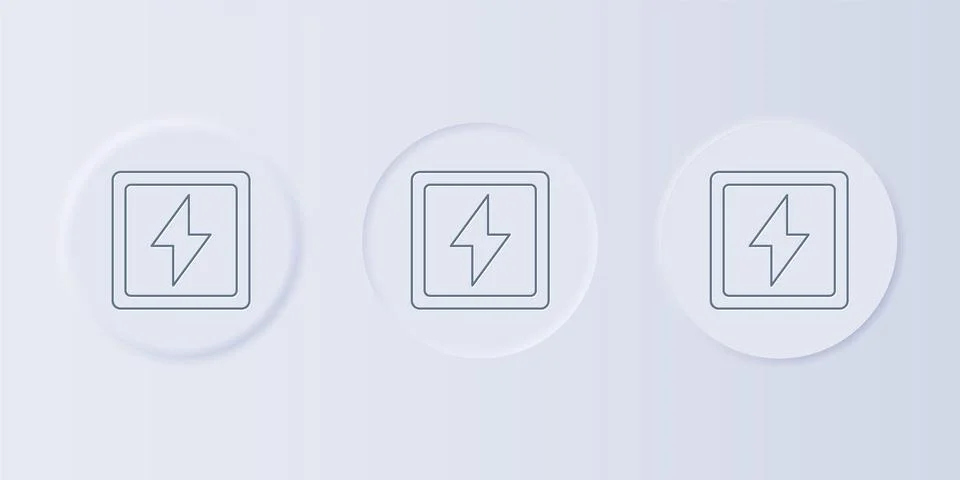 Grey Lightning bolt icon isolated on grey background. Flash sign. Charge fl.. Stock Illustration