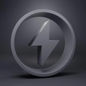 Grey Lightning bolt icon isolated on grey background. Flash sign. Charge fl.. Stock Illustration