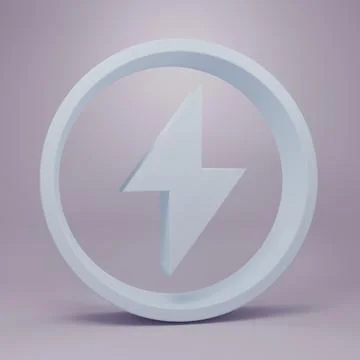 Grey Lightning bolt icon isolated on purple background. Flash sign. Charge .. Stock Illustration