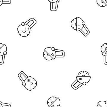Grey line Angle grinder icon isolated seamless pattern on white background Illustrazione stock