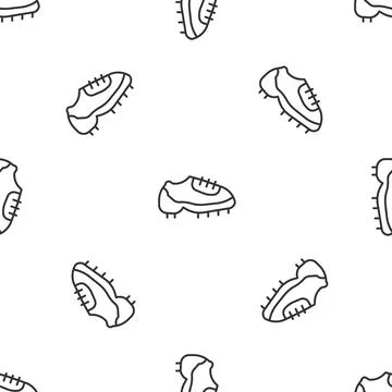 Grey line Baseball boot icon isolated seamless pattern on white background.   イラスト素材