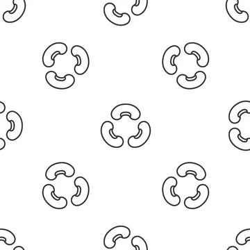 Grey line Beans icon isolated seamless pattern on white background. Vector Stock Illustration
