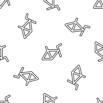 Grey line Bicycle frame icon isolated seamless pattern on white background.   Stock Illustration