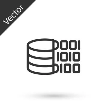 Grey line Binary code icon isolated on white background. Vector イラスト素材