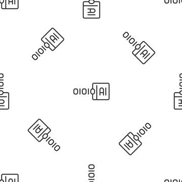 Grey line Binary code icon isolated seamless pattern on white background. Vector Stock Illustration