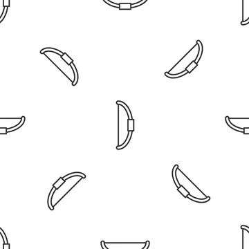 Grey line Bow icon isolated seamless pattern on white background. Vector 스톡 일러스트