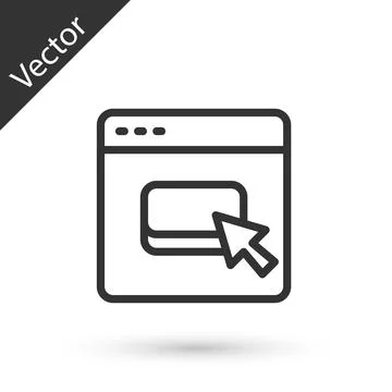 Grey line Browser files icon isolated on white background. Vector 스톡 일러스트