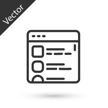 Grey line Browser files icon isolated on white background. Vector Stock Illustration