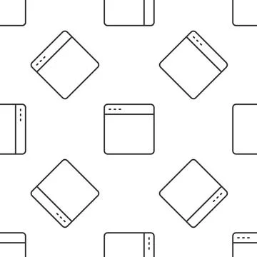 Grey line Browser window icon isolated seamless pattern on white background Stock Illustration