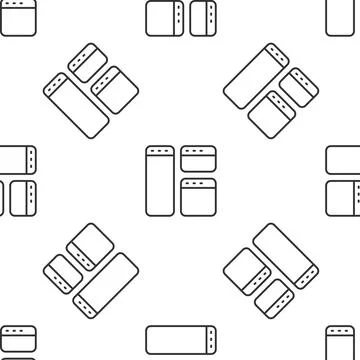 Grey line Browser window icon isolated seamless pattern on white background Stock Illustration