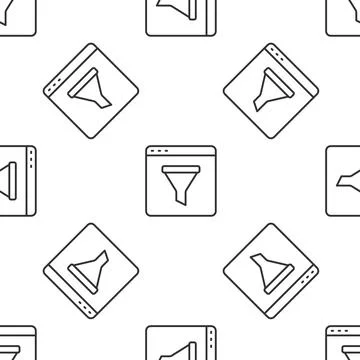 Grey line Browser window icon isolated seamless pattern on white background Stock Illustration