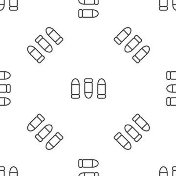Grey line Bullet icon isolated seamless pattern on white background. Vector Stockillustratie