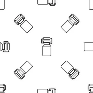 Grey line Can container for milk icon isolated seamless pattern on white ba.. 스톡 일러스트