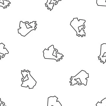 Grey line Canada map icon isolated seamless pattern on white background. Vector 스톡 일러스트
