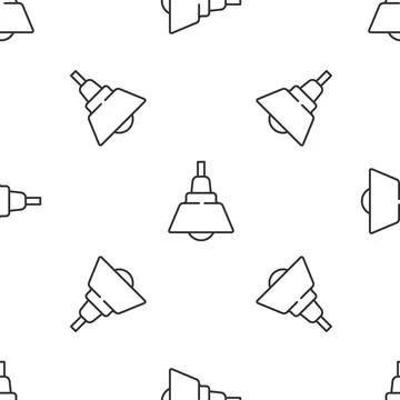 Grey line Chandelier icon isolated seamless pattern on white background.  Vec 스톡 일러스트