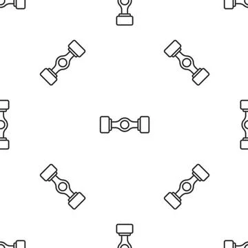 Grey line Chassis car icon isolated seamless pattern on white background.  .. 스톡 일러스트