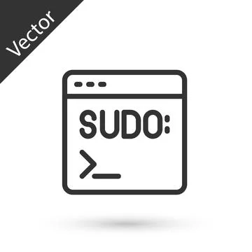 Grey line Code terminal icon isolated on white background. Browser window with Stock Illustration