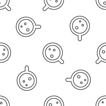 Grey line Coffee cup icon isolated seamless pattern on white background. Tea  Stock Illustration
