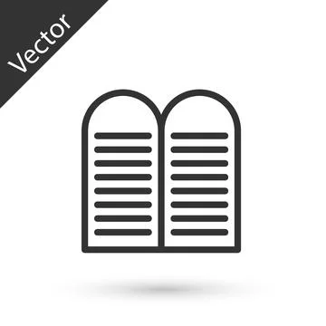 Grey line The commandments icon isolated on white background. Gods law concept Stock Illustration