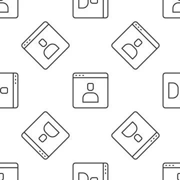Grey line Create account screen icon isolated seamless pattern on white Stock Illustration